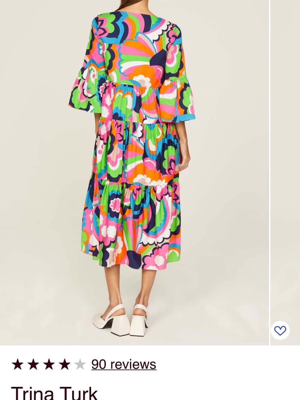 Trina Turk Multicolor (blue, purple, cream) Retro-Inspired Floral Dress - Picture 3 of 7